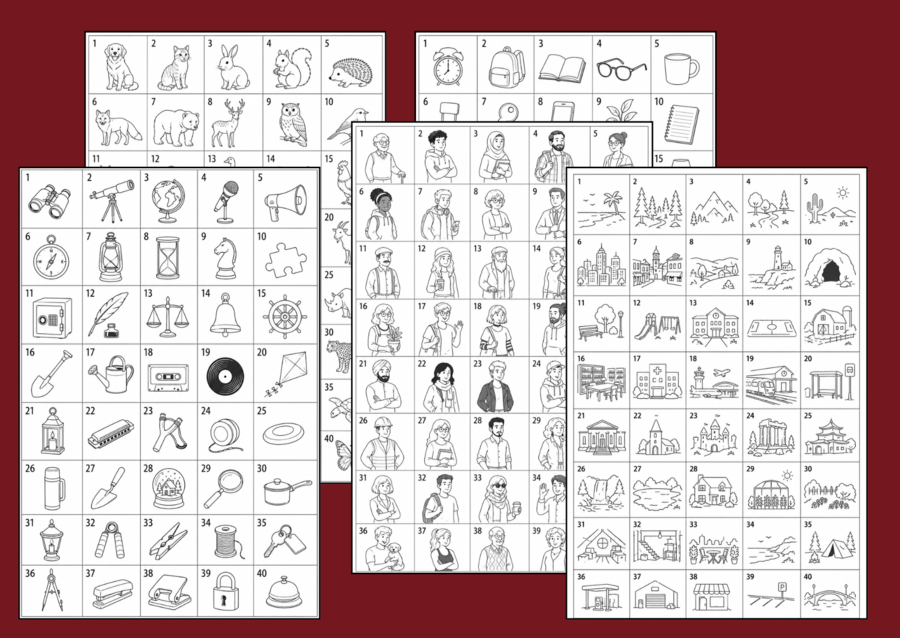 ✍️IKONKI - zestaw 10 ilustracyjnych kart storytellingowych – 400 ikonek do kreatywnego pisania i zabaw językowych