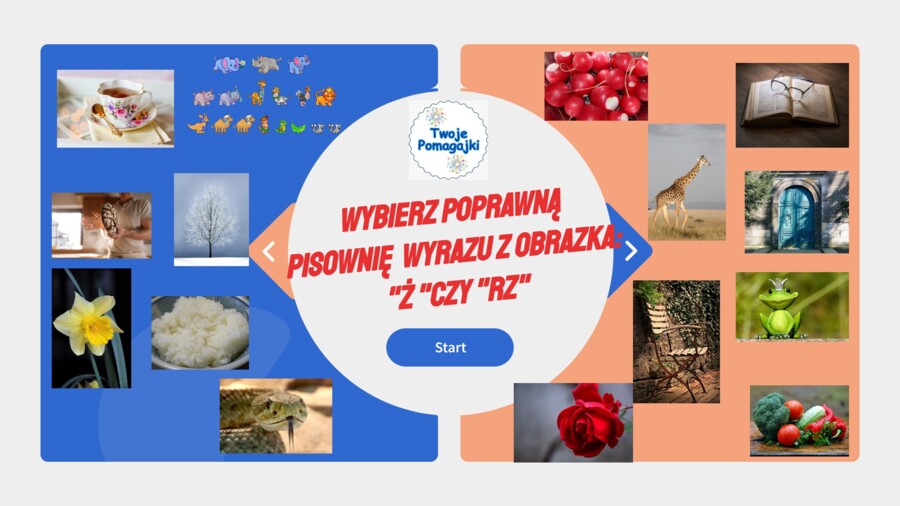 Wesoła ortografia "RZ" czy "Ż" interaktywna gra obrazkowa