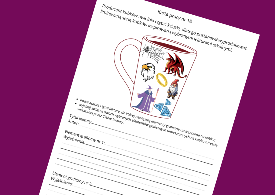 "HOBBIT, CZYLI TAM I Z POWROTEM” – lektury- kl. 4-8 – ikonki – powtórzenie – powtórka – egzamin – karta pracy