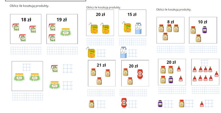 Mnożenie i dzielenie - oblicz ile kosztują dane produkty