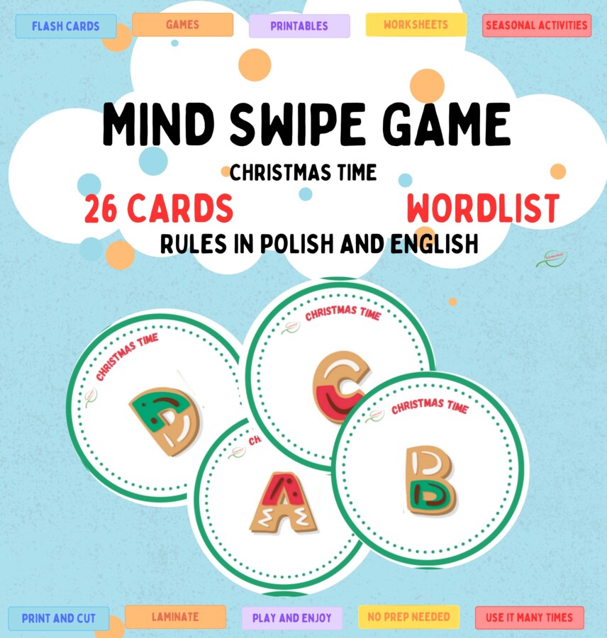 Christmas Mind Swipe Game, lesson warm up/ Świąteczna gra na rozgrzewkę, utrwalenie- poszerzenie słownictwa