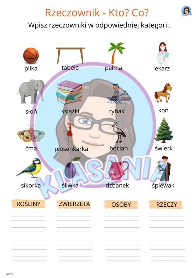 Rzeczownik - klasa 1,2