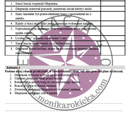 Karta pracy do baśni "Królowa pszczół" - Bracia Grimm