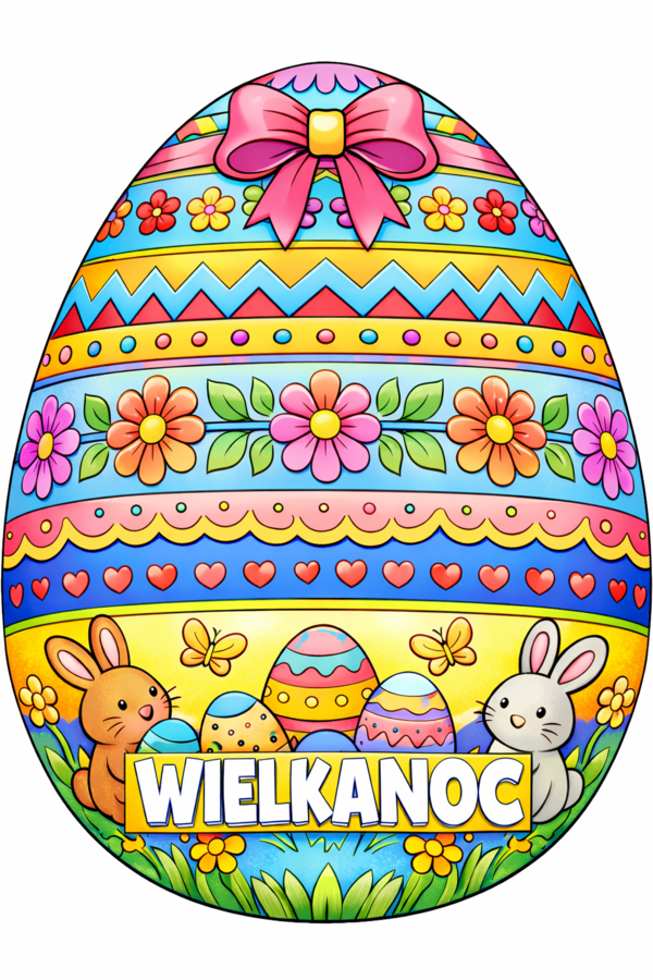 PISANKA - kolorowanka wielkanocna – pakiet: miniatura A4 + plakat XXL (4xA4)