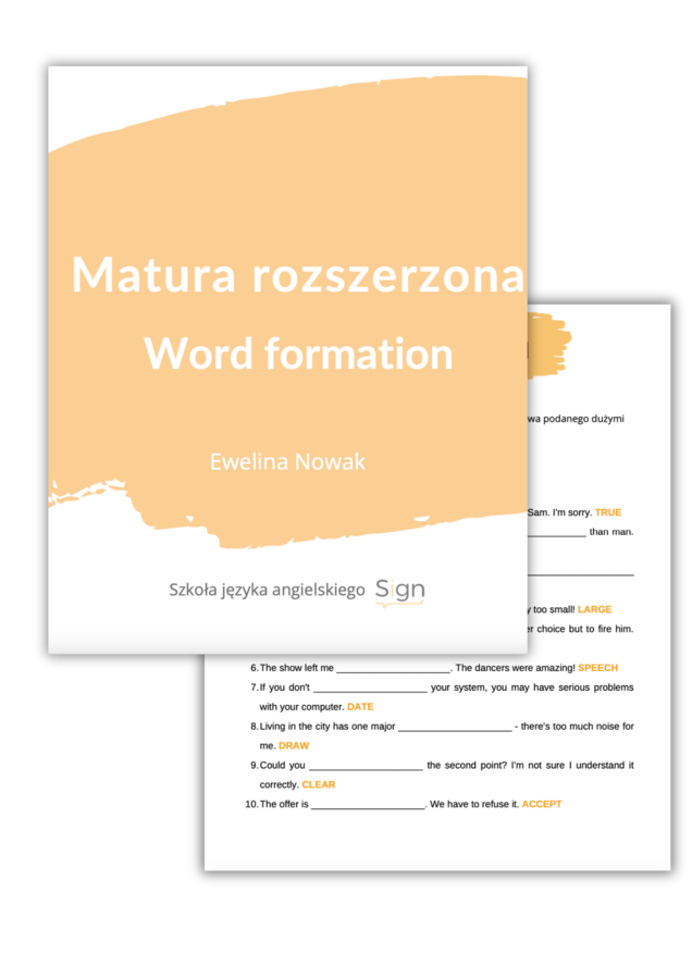 Matura rozszerzona: Word formation (50 sentences)