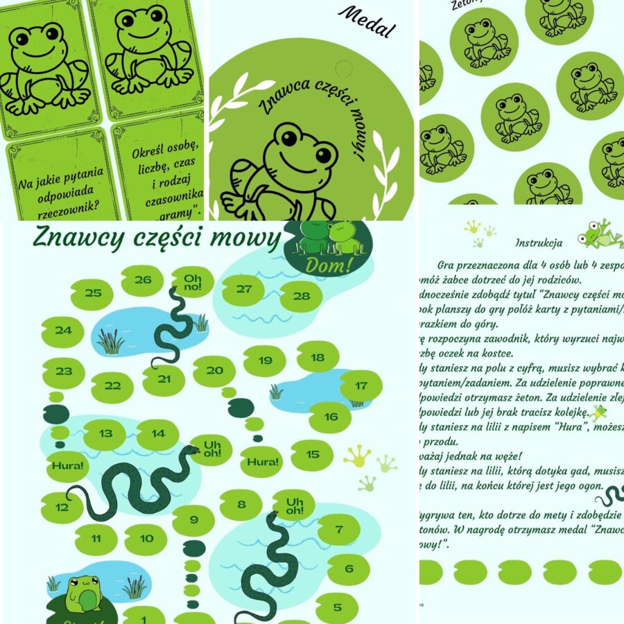 Gra planszowa "Znawcy części mowy"