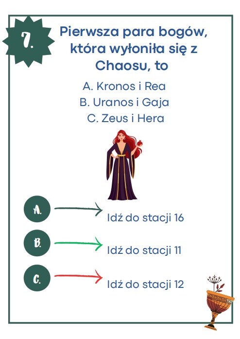 Mitologia grecka - stacje zadaniowe (lekcja w ruchu)