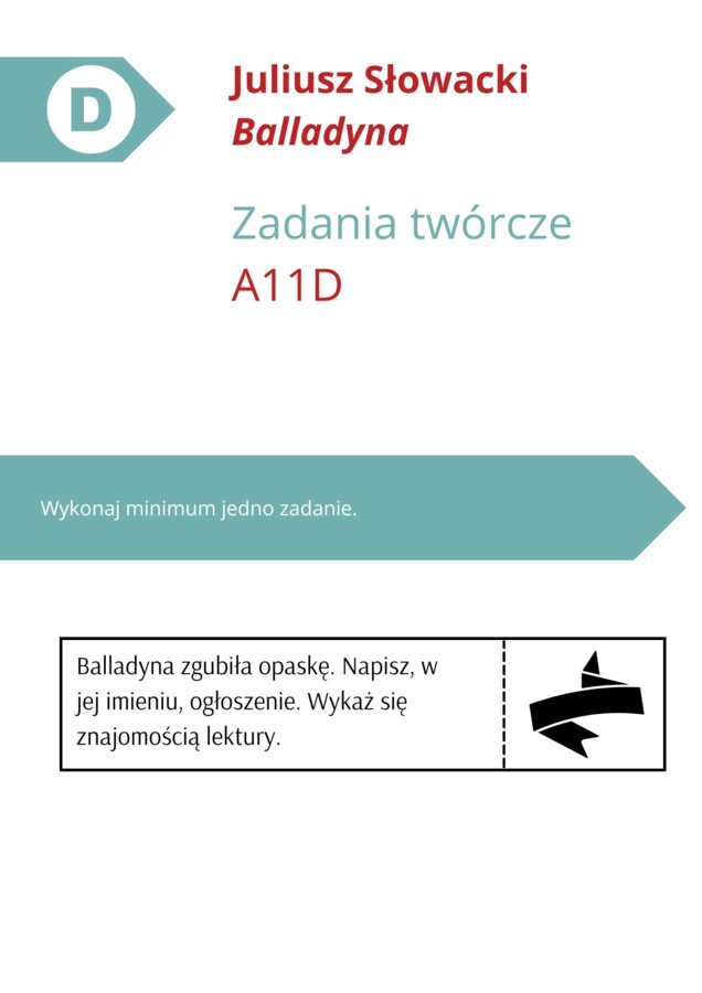 Balladyna - zadania twórcze - egzamin ósmoklasisty