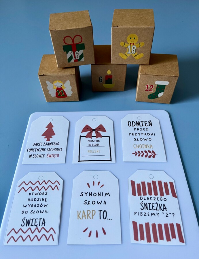 Kalendarz adwentowy - język polski - gramatyka i ortografia