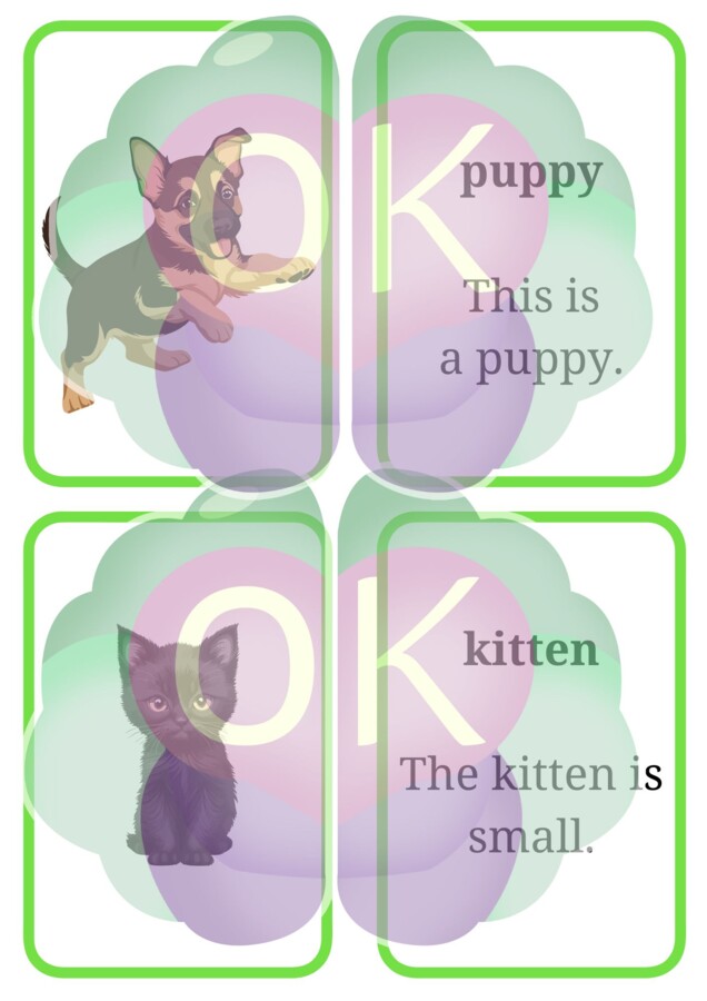 Zestaw Flashcards dla Dzieci – Kolory, Zwierzęta i Rodzina (38 stron)