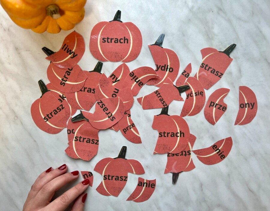 Rodzina wyrazów - puzzle - dynia