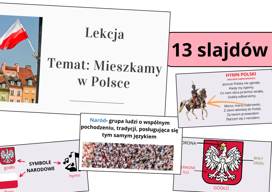 Prezentacja multimedialna "Mieszkamy w Polsce", zgodna z podstawą programową.