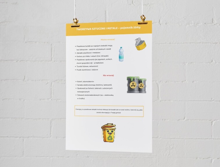 Instrukcje segregacji śmieci w szkole