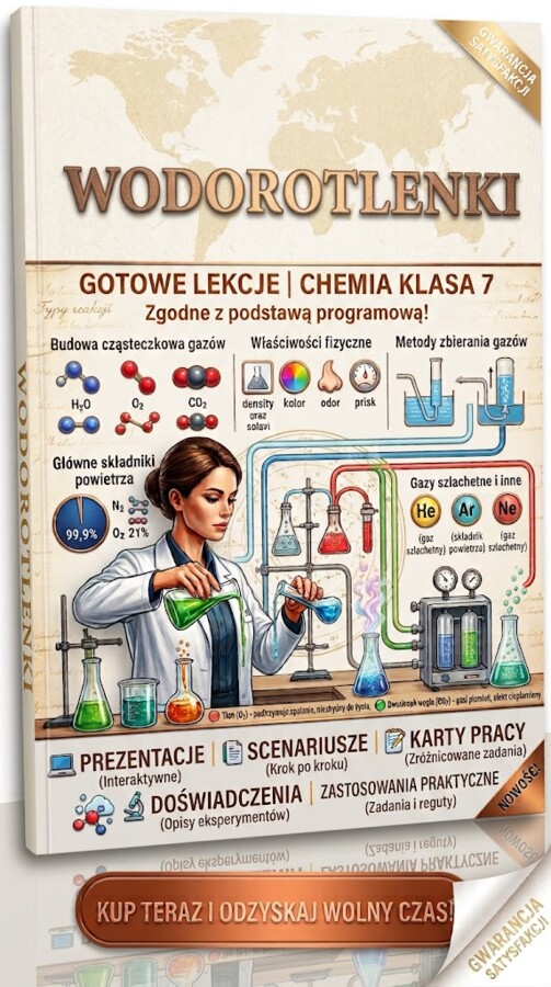 Gotowa lekcje dla nauczyciela chemii- klasa 7- Dział "Wodorotlenki"