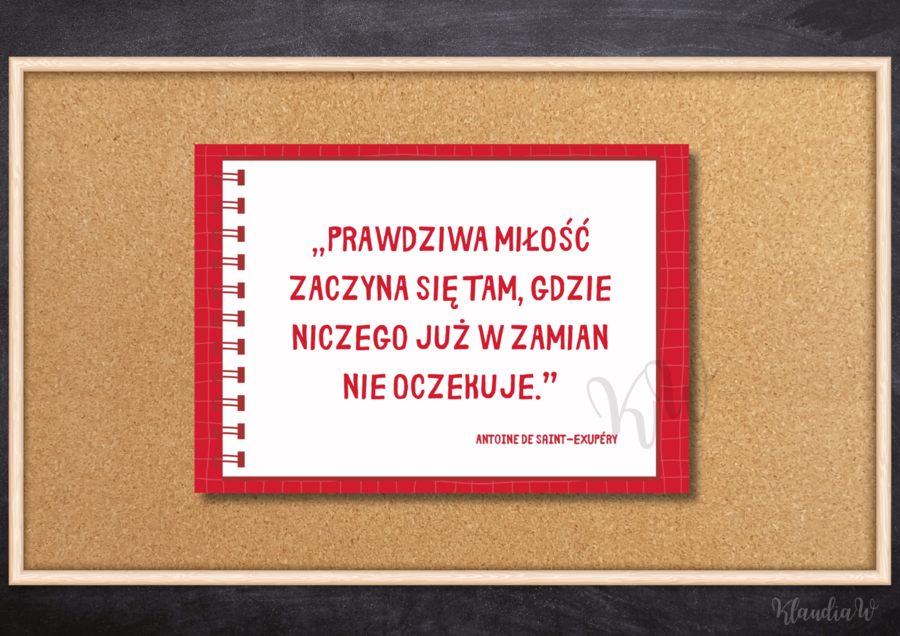 Cytaty o miłości – 15 dekoracyjnych plansz A4 (Walentynki)