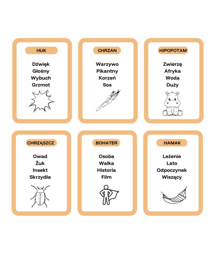 Gra taboo- ortografia: h, ch