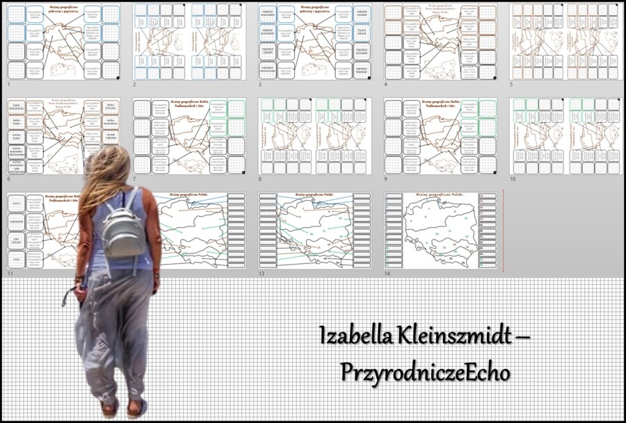 Notatka okienkowa/stacja zadaniowe/notatka interaktywna/notatka graficzna/karta pracy/sketchnotka „Krainy geograficzne na mapie Polski”, „Ukształtowanie powierzchni Polski” w pdf do SP. Geografia 7, dział „Środowisko przyrodnicze Polski”. Materiał wykona