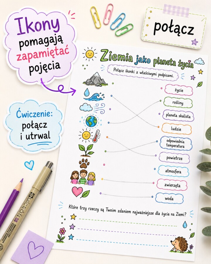 Notatka graficzna. Ziemia jako planeta życia