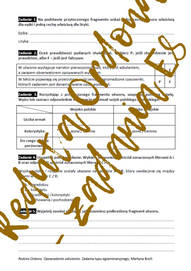E8 „Reduta Ordona” *ZBIÓR ZADAŃ EGZAMINACYJNYCH* – wymagania 2024/2025 i 2025/2026