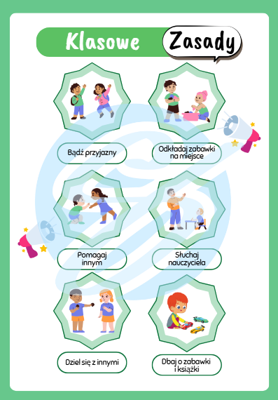 KLASOWE ZASADY DLA MŁODSZYCH DZIECI
