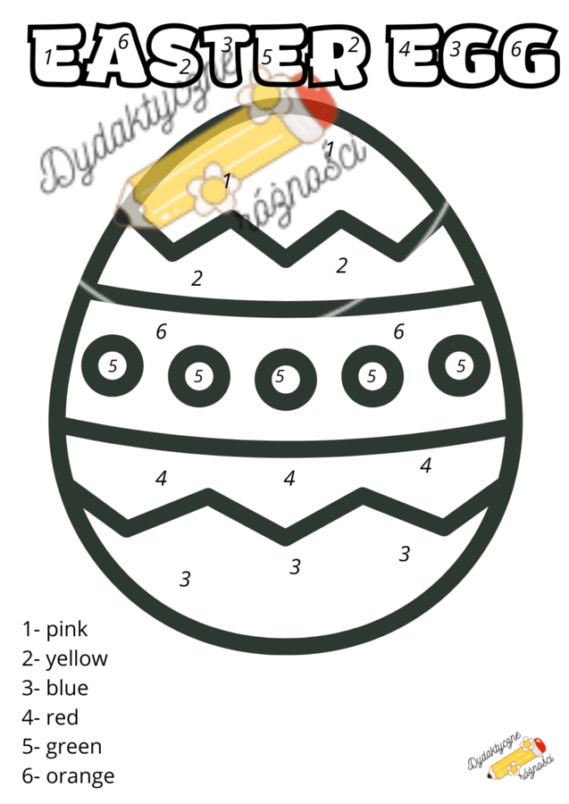 EASTER EGG, EASTER BASKET- kolorowanki wg kodu.