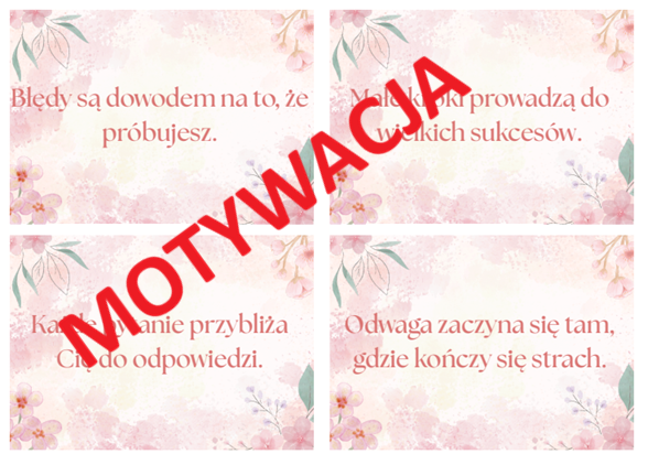 Gazetka szkolna motywacyjna, karty motywacyjne