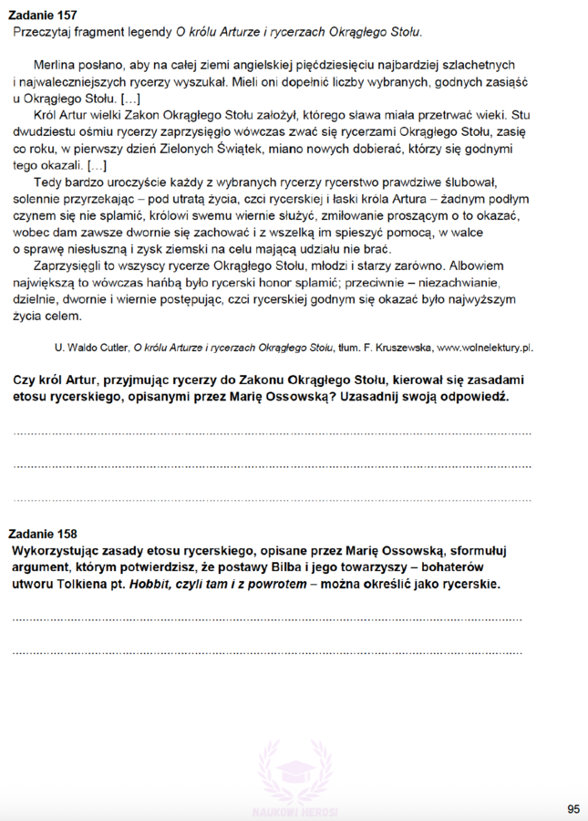 Zadania egzaminacyjne z j.polskiego - Czytanie ze zrozumieniem