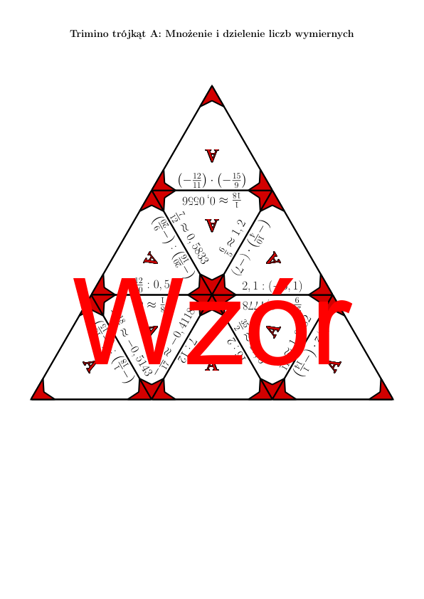 Trimino - Mnożenie i dzielenie liczb wymiernych | matematyka