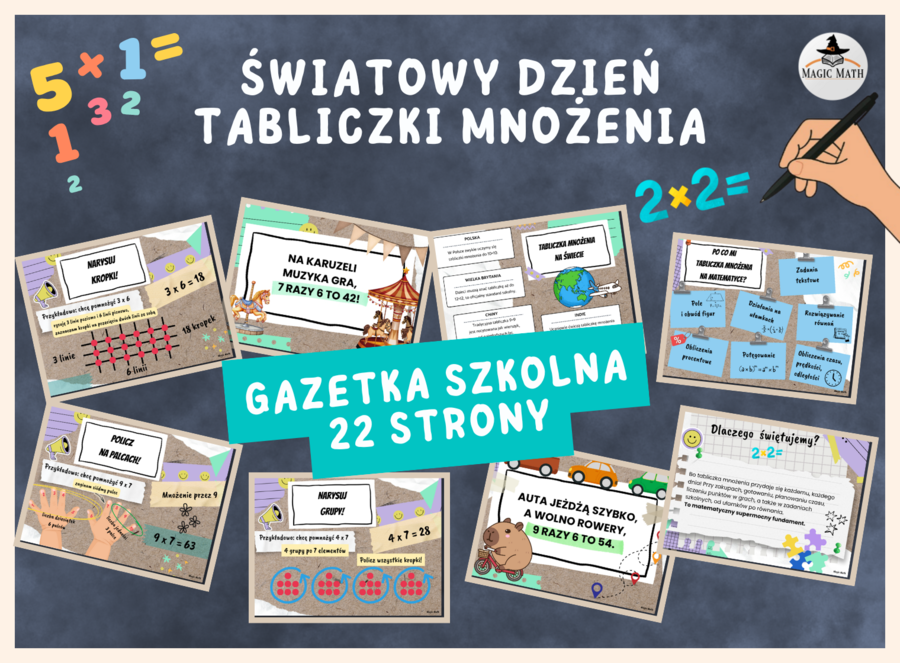 GAZETKA "Światowy Dzień Tabliczki Mnożenia" - 22 strony
