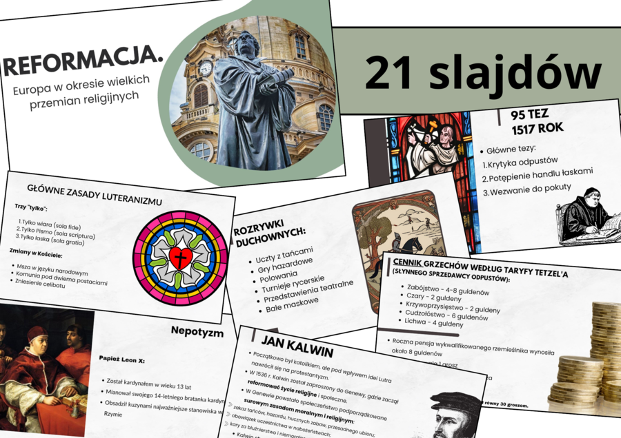 Prezentacja: Europa w okresie wielkich przemian religijnych – Reformacja i jej skutki, możliwość edycji