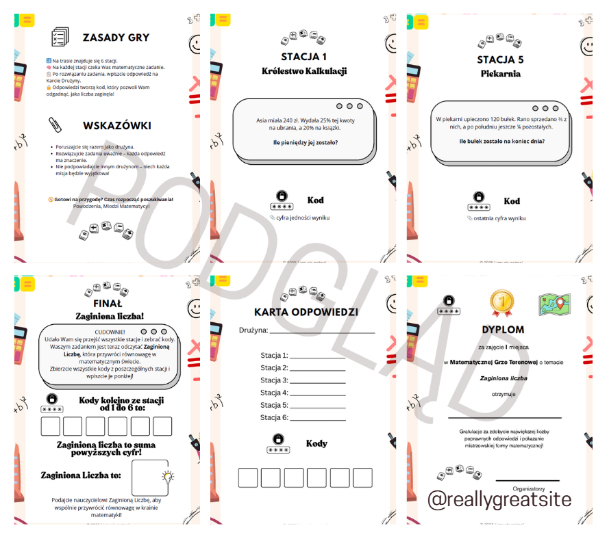 Matematyczna Gra Terenowa dla Klasy 6 SP – Zaginiona Liczba 🔢🕵️‍♂️