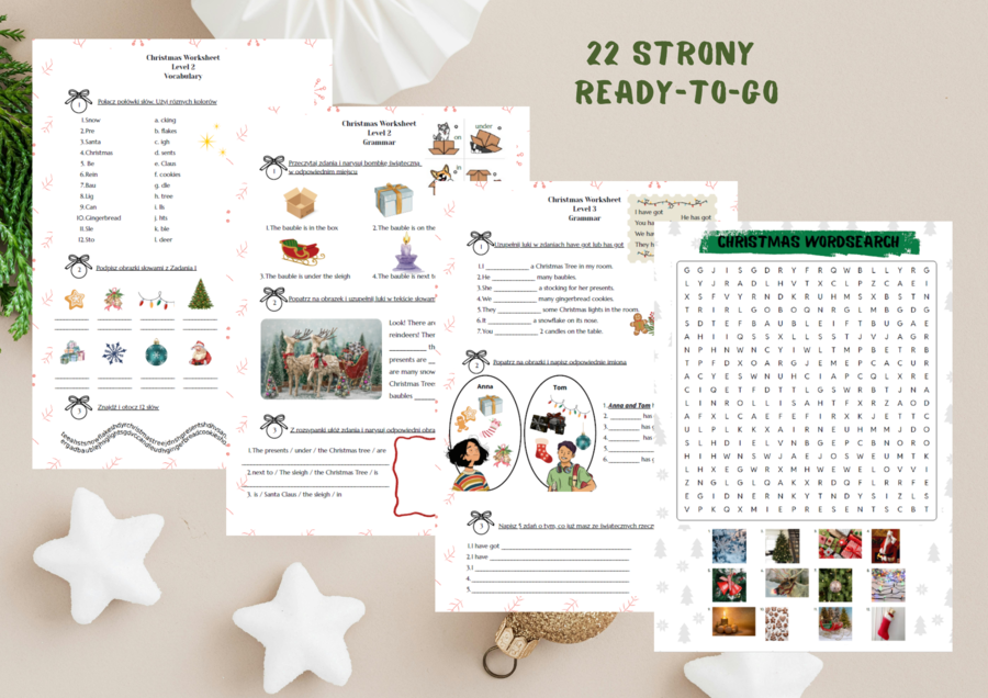 🎄Christmas PACK  - Dla klas 1-3 - Karty pracy - gry - ćwiczenia