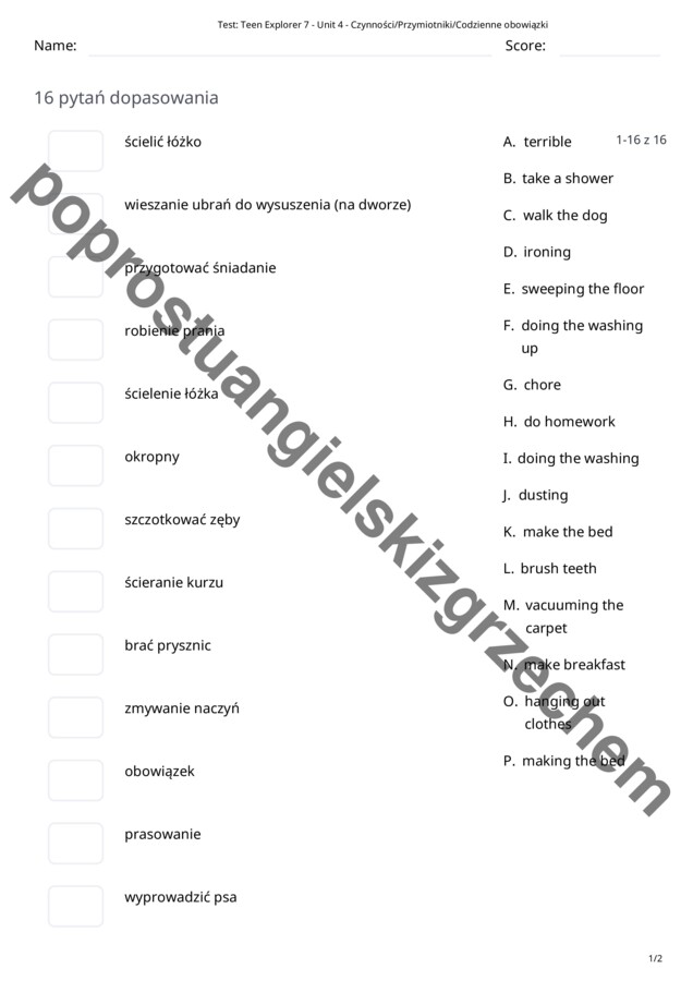 Teen Explorer 7 – Unit 4 – testy