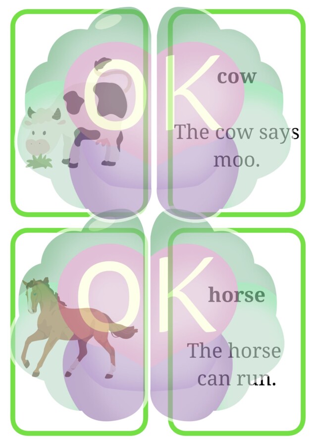 Zestaw Flashcards dla Dzieci – Kolory, Zwierzęta i Rodzina (38 stron)