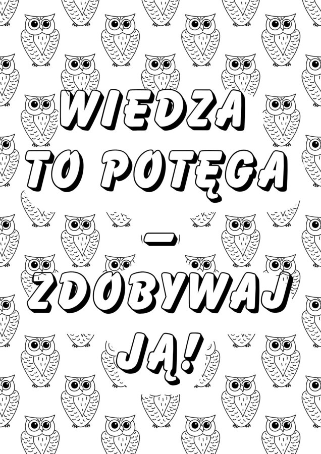 Plakat motywacyjny XXL - kolorowanka 9xA4