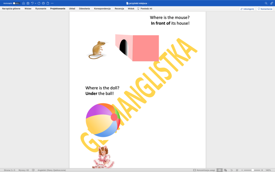 Rymowanki z przyimkami miejsca dla dzieci- j.angielski