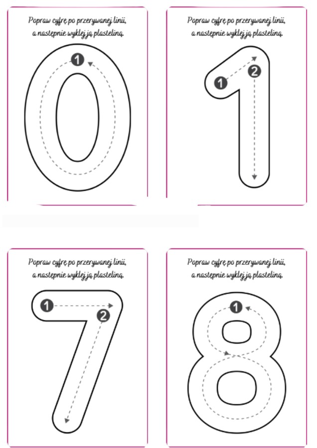 Karty grafomotoryczne- cyfry