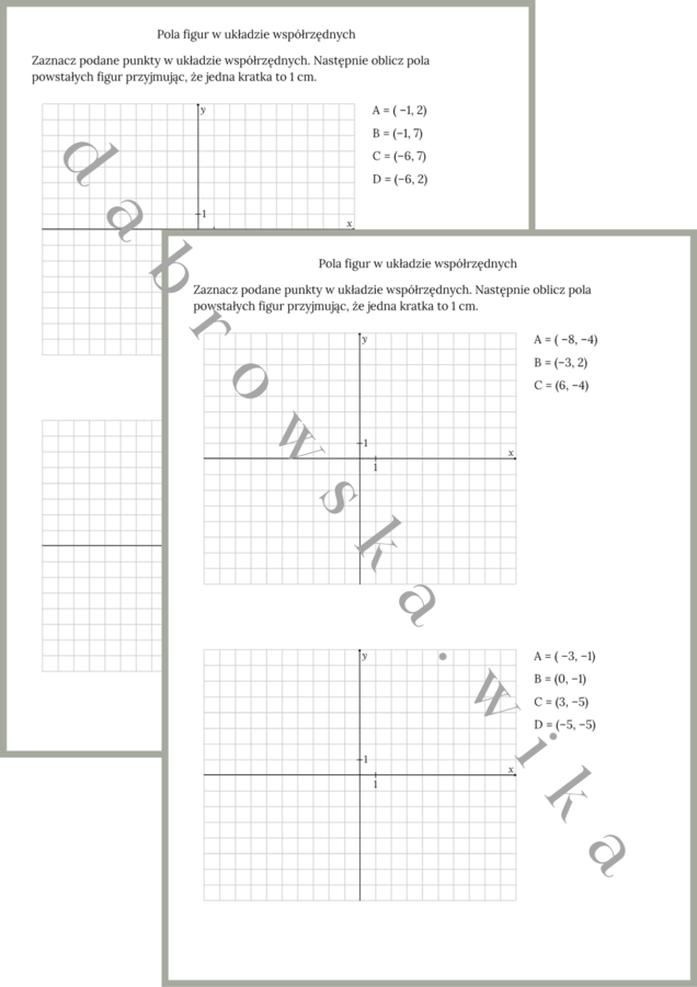 Pola figur w układzie współrzędnych