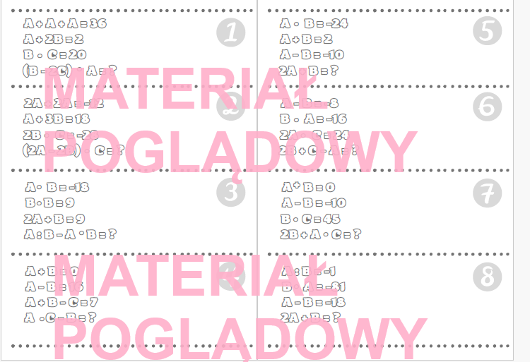 zagadki logiczne - liczby całkowite, klasy 5, 6, 7, 8