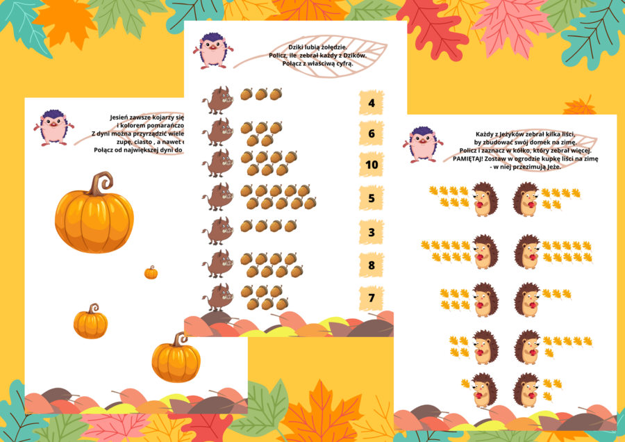 JESIENNE ZADANIA DLA PRZEDSZKOLAKÓW