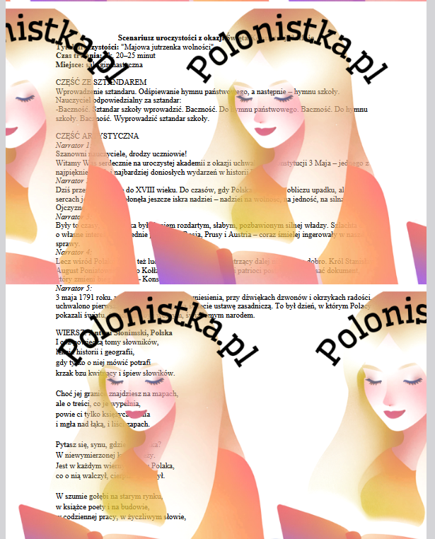 Scenariusz na uroczystość 3 Maja