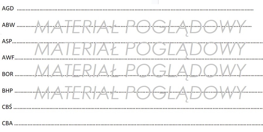 SKRÓTOWCE - lista do uzupełniania (ćwiczenie/ zadanie)