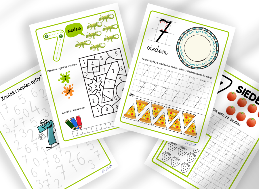CYFRY 0-9 - ZESTAW - liczby, liczenie, pisanie, poznawanie, grafomotoryka, rozpoznawanie, motoryka mała, karty pracy, zerówka, klasa 1
