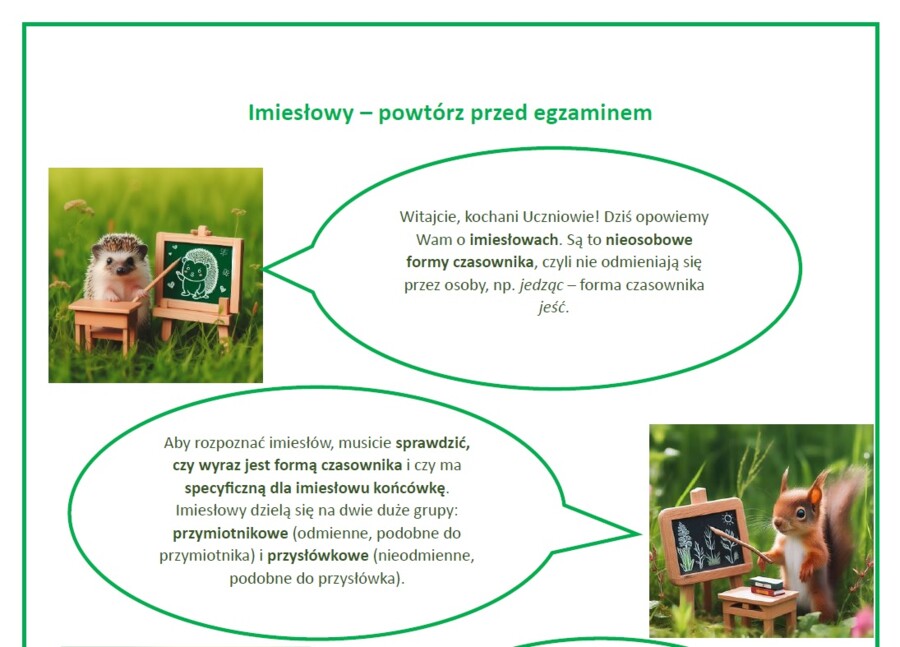 Imiesłowy - powtórz przed egzaminem