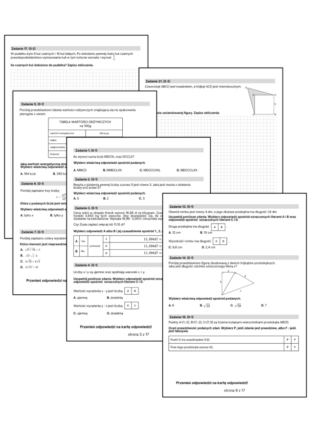 Egzamin ósmoklasisty z matematyki - próbny arkusz nr 3. Egzamin w formule 2024/2025