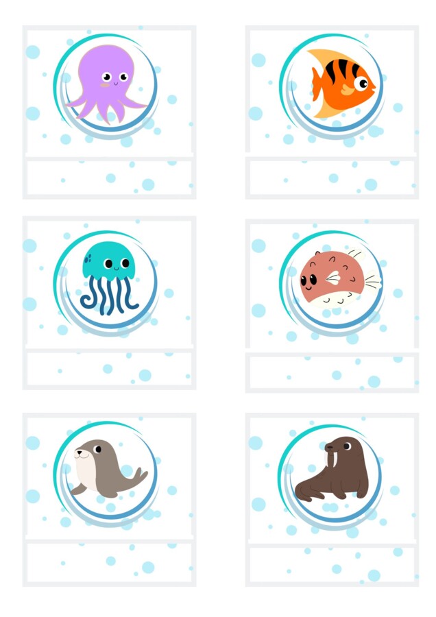 ZNACZKI PRZEDSZKOLNE. ZWIERZĘTA MORSKIE. CZĘŚĆ I.