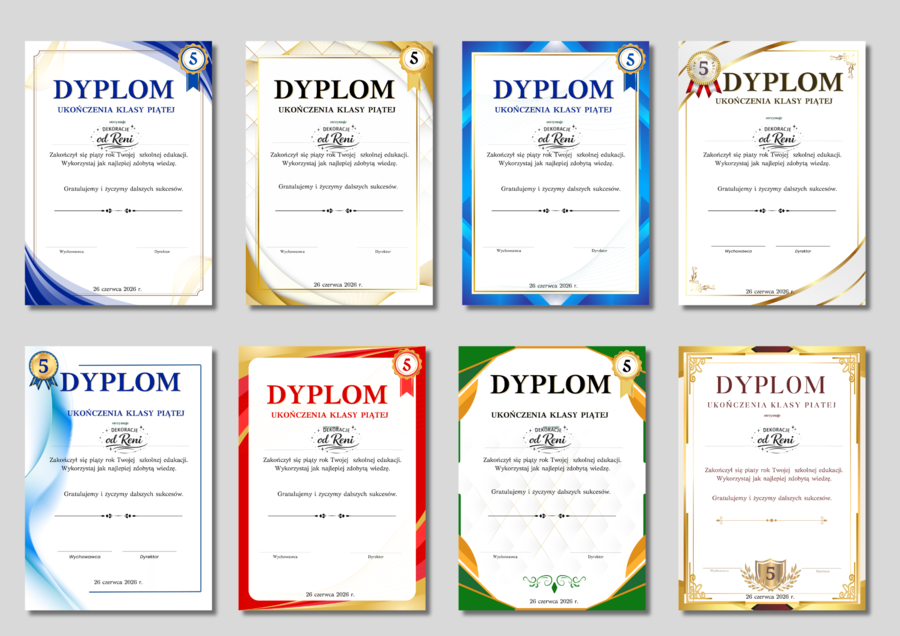 Dyplomy ukończenia  klasy 5