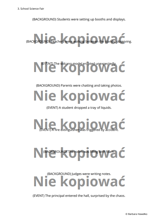 Scenariusz lekcji z ćwiczeniami do druku Past Simple v. Continuous B1