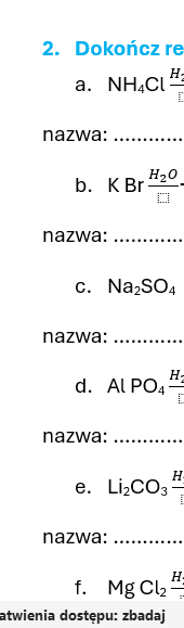 REAKCJE DYSOCJACJI SOLI