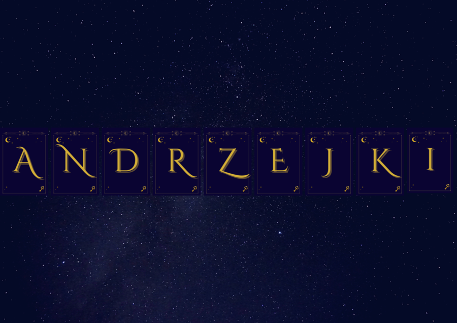 Napis ANDRZEJKI - litery do dekoracji sali i gazetki szkolnej